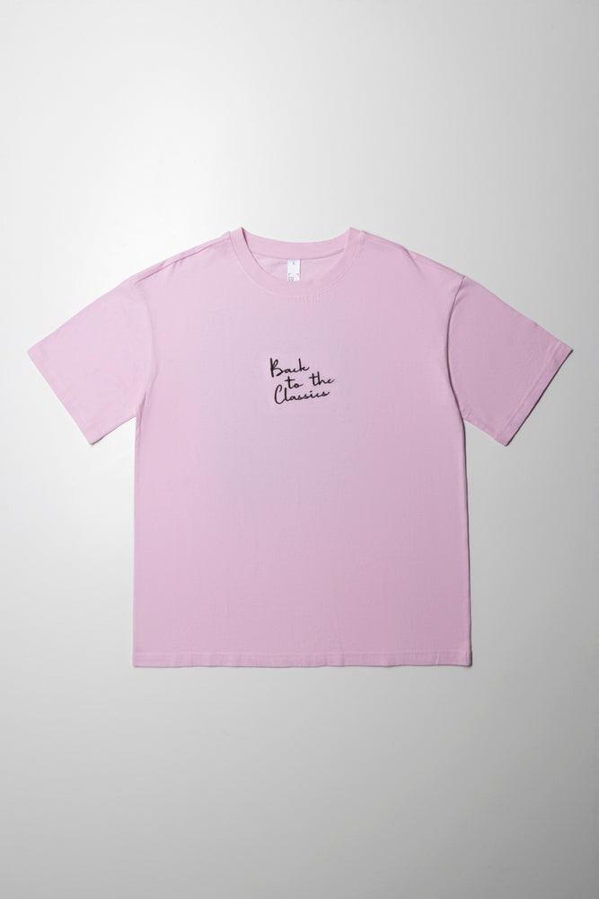 Men’s short-sleeve roan polos-Oversized Short Sleeve T-Shirt Pink