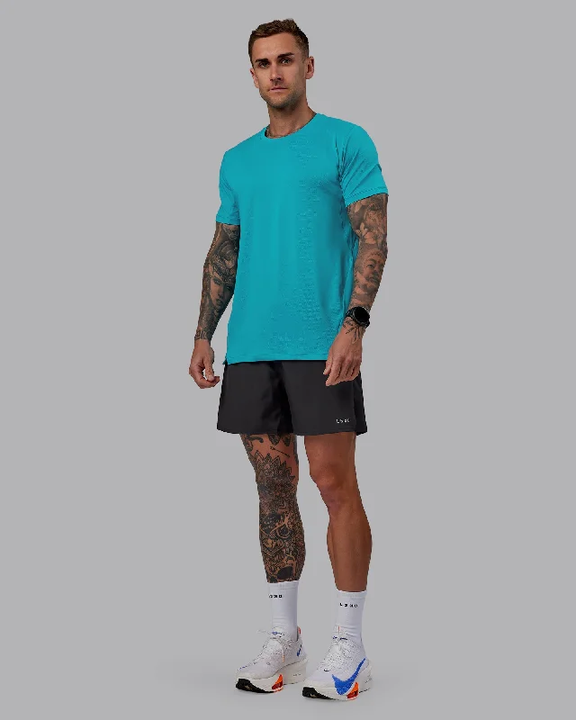 Men’s short-sleeve amber shirts-Pace Running Tee - Blue Bird