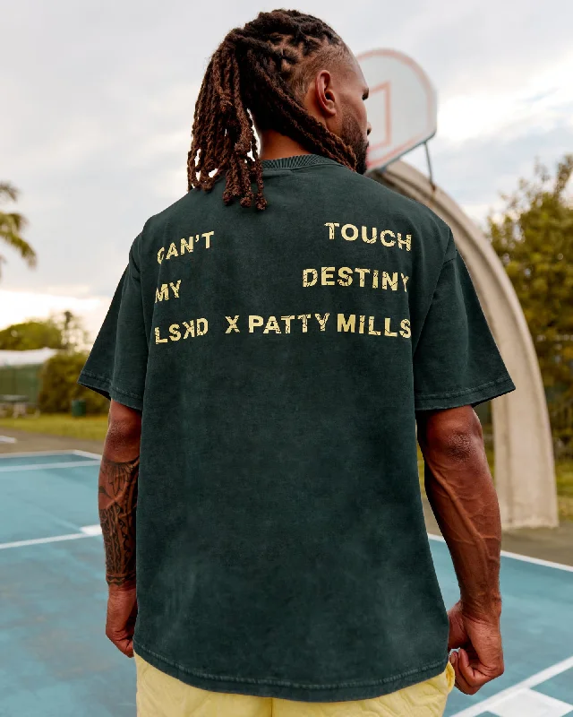 Men’s short-sleeve tawny shirts-Patty Mills Washed Destiny Heavyweight Tee Oversize - Vital Green-Laguna