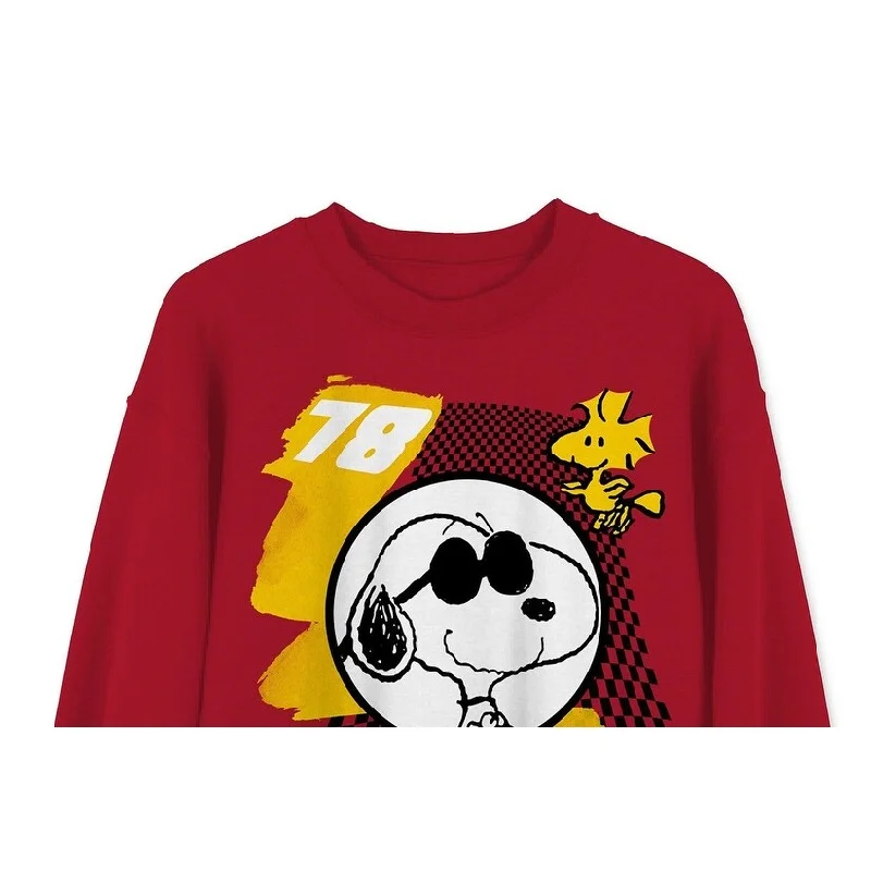 Men's cinnabar sweater-Peanuts Men's Graphic Sweatshirt Bright Red Size Extra Large