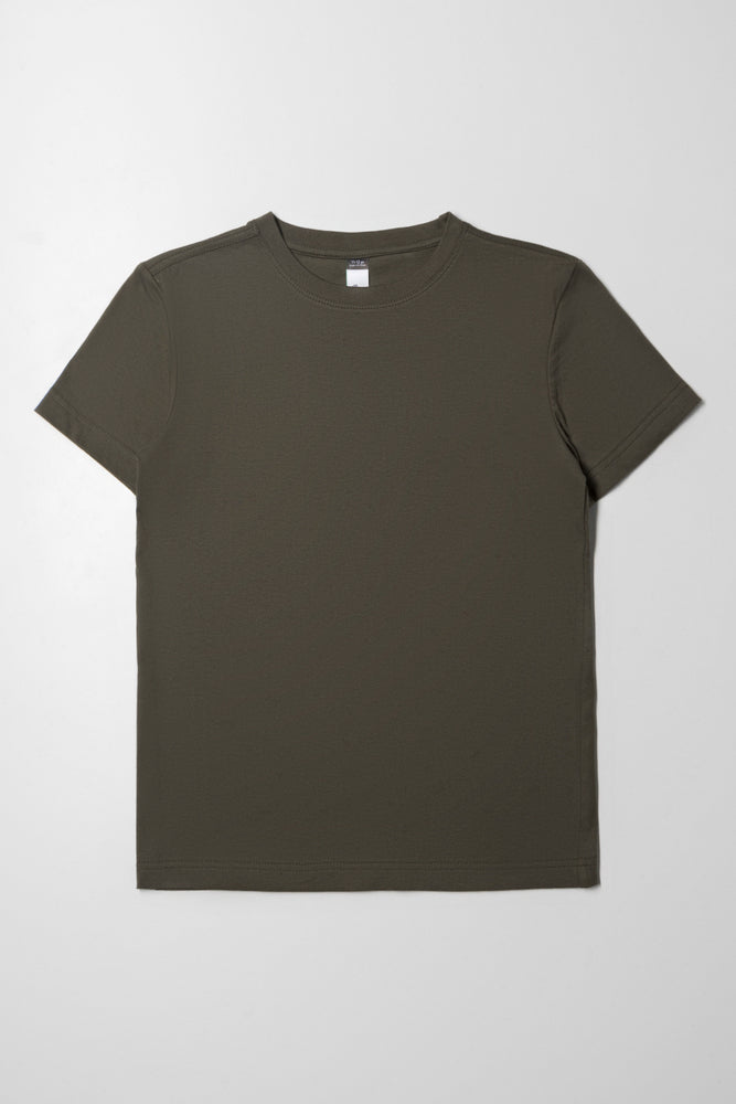 Men’s short-sleeve nook polos-Short Sleeve Crew Neck T-Shirt Dark Green