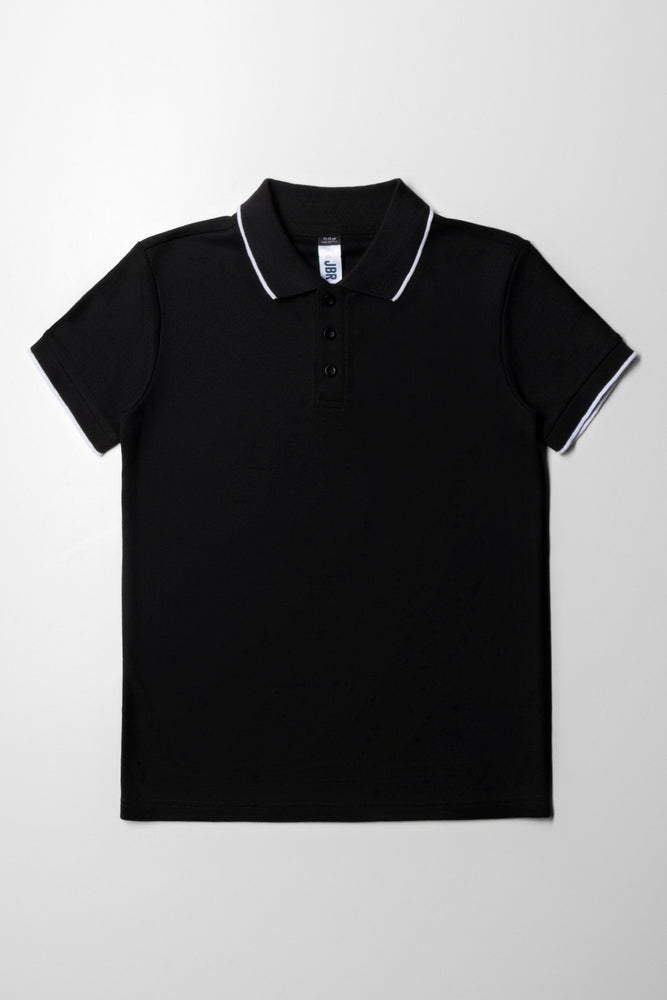 Men’s short-sleeve glint shirts-Short Sleeve Golfer Black