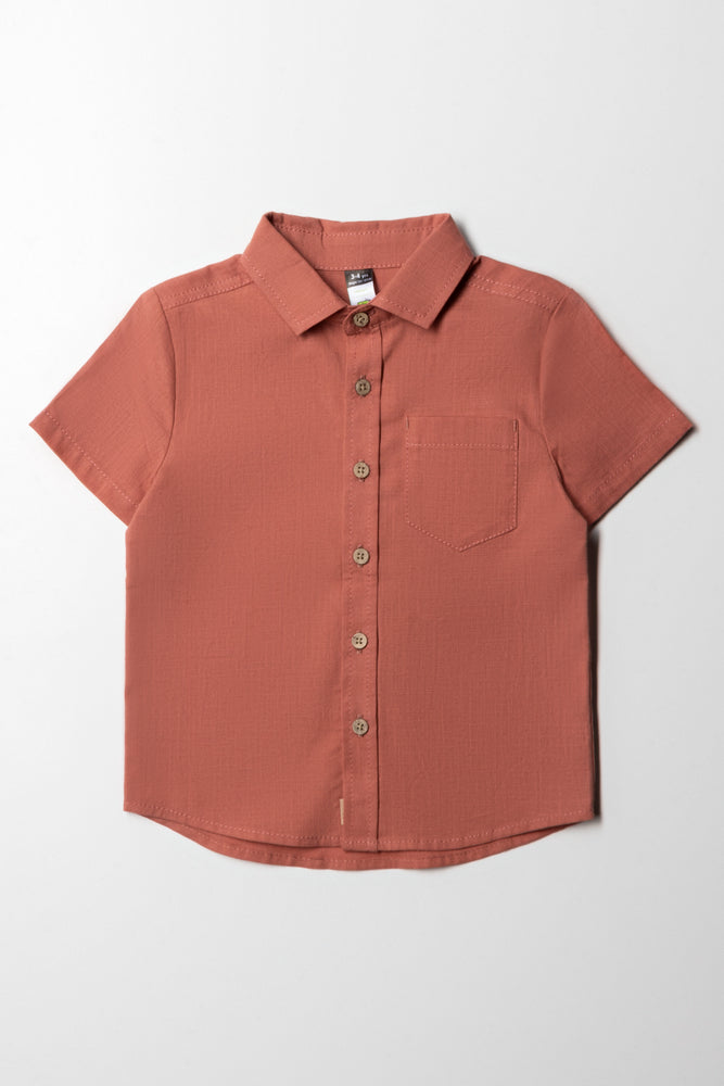 Men’s short-sleeve idyll tops-Short Sleeve Shirt Dark Pink