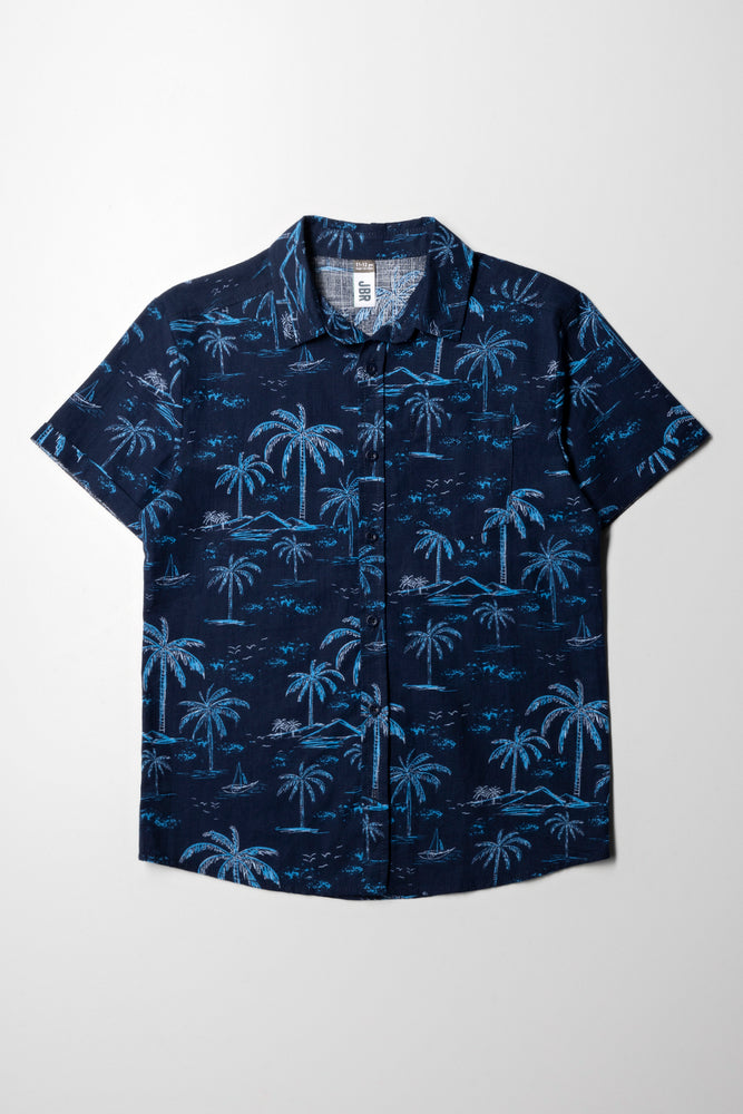 Men’s short-sleeve yarrow tops-Short Sleeve Shirt Navy