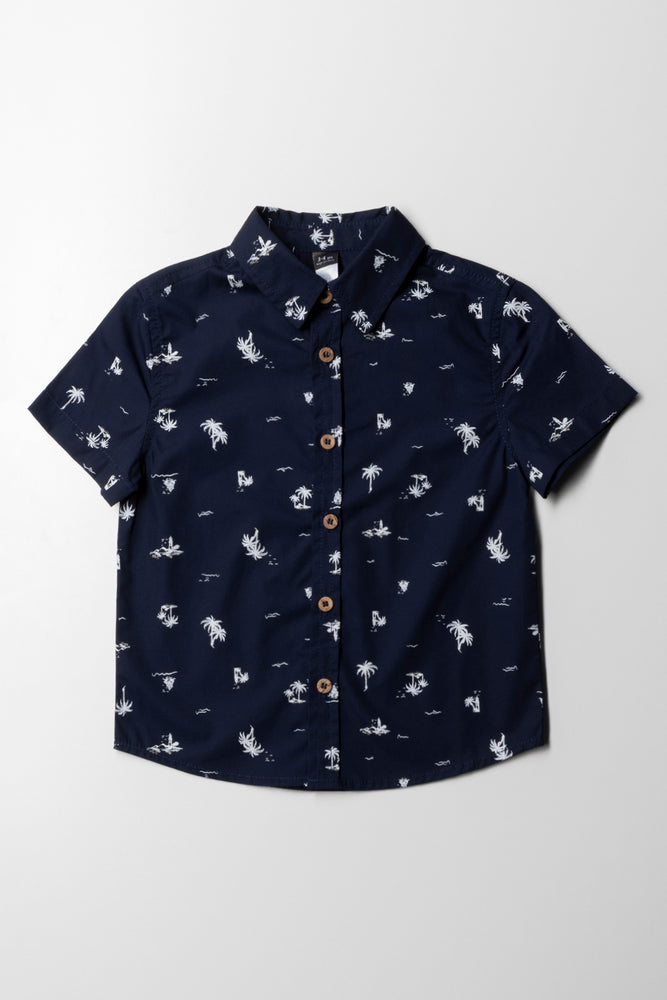 Men’s short-sleeve rime polos-Short Sleeve Shirt Navy