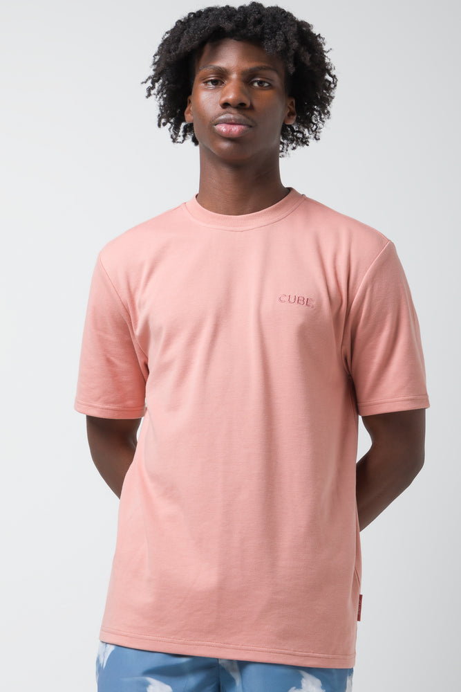 Men’s short-sleeve etch shirts-Short Sleeve T-Shirt Pink