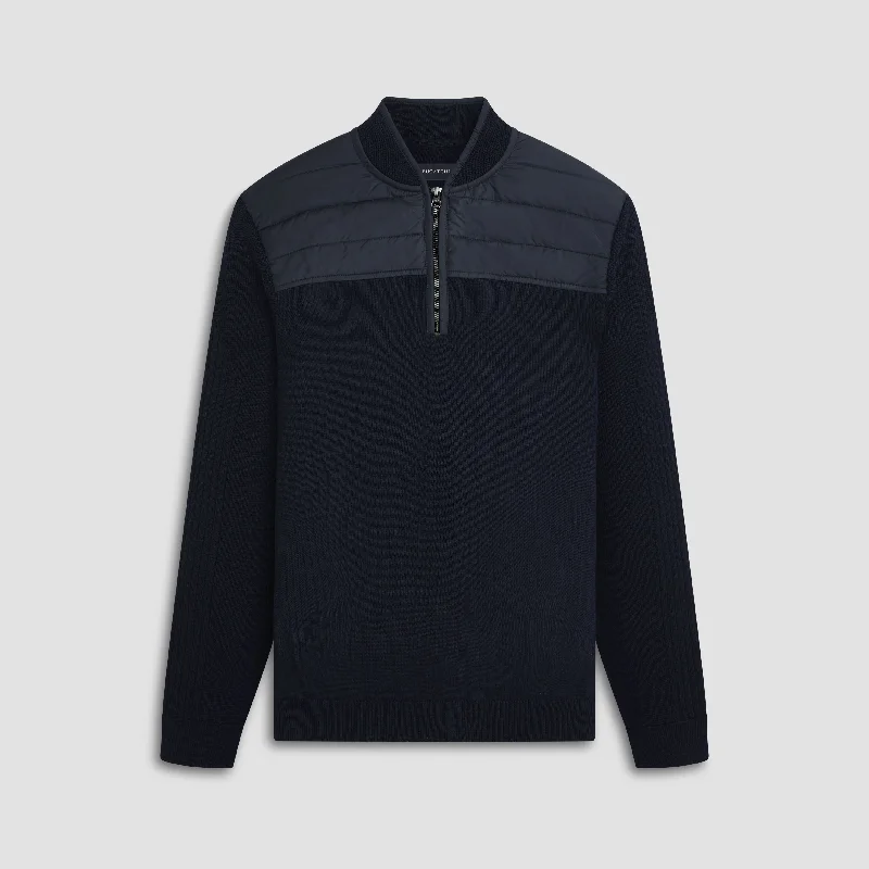 Men's vagabond sweater-Solid Quarter Zip Sweater