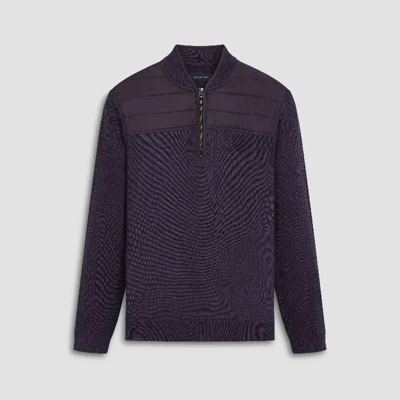 Men's emporium sweater-Solid Quarter Zip Sweater