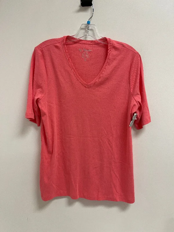 Men’s short-sleeve xeno tops-Top Short Sleeve Basic By Chicos In Pink, Size: L