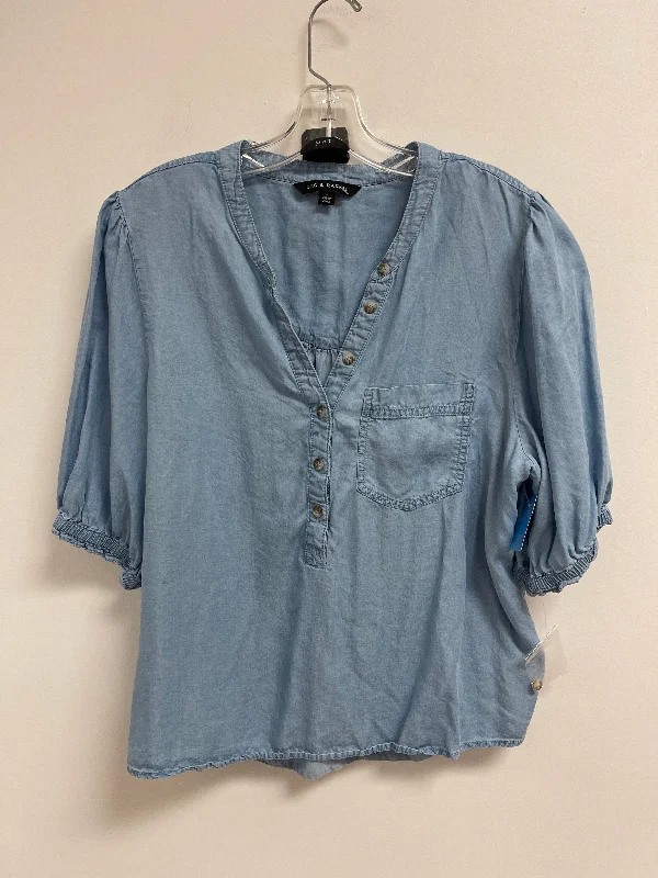 Men’s short-sleeve opal shirts-Top Short Sleeve By Zac And Rachel In Blue, Size: Xl