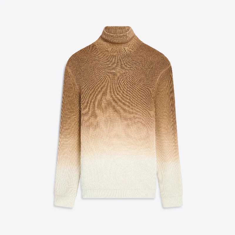 Men's pilgrim sweater-Turtle Neck Dip Dyed Ombre Sweater