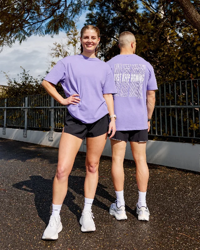 Men’s short-sleeve dapple tops-Unisex Keep On Running FLXCotton Tee Oversize - Dahlia Purple