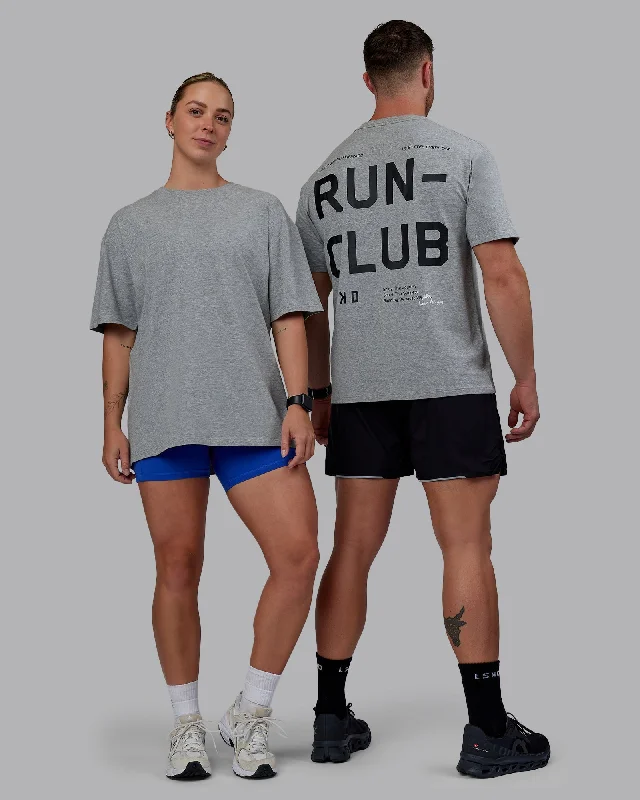 Men’s short-sleeve yarrow tops-Unisex Love The Run FLXCotton Tee Oversize - Lt Grey Marl-Black