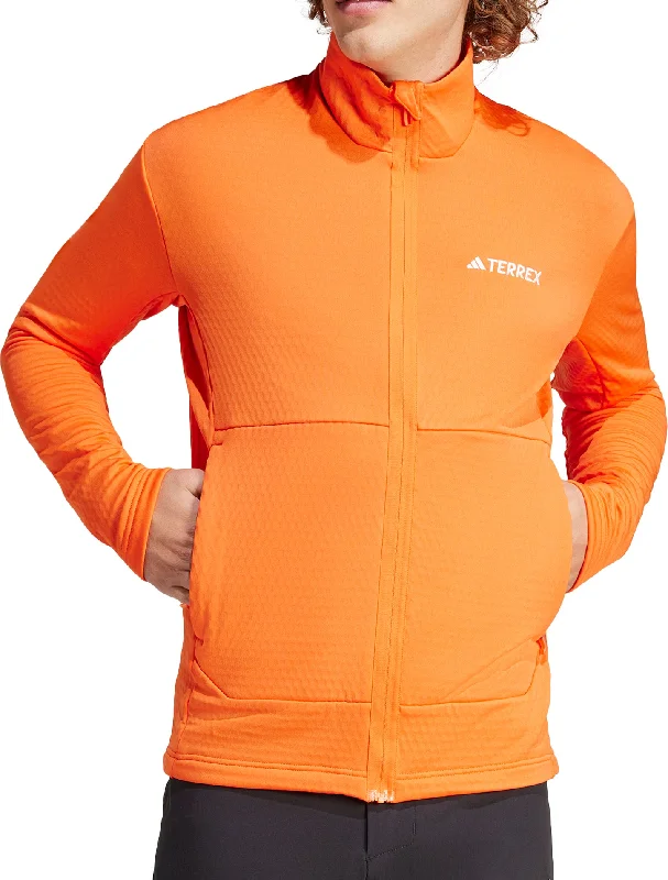 Men’s short-sleeve teak tops-adidas Terrex Multi Light Full Zip Long Sleeve Mens Walking Top - Orange