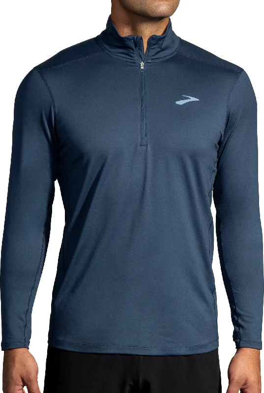 Men’s short-sleeve bluff tops-Brooks Dash 2.0 Half Zip Long Sleeve Mens Running Top - Blue