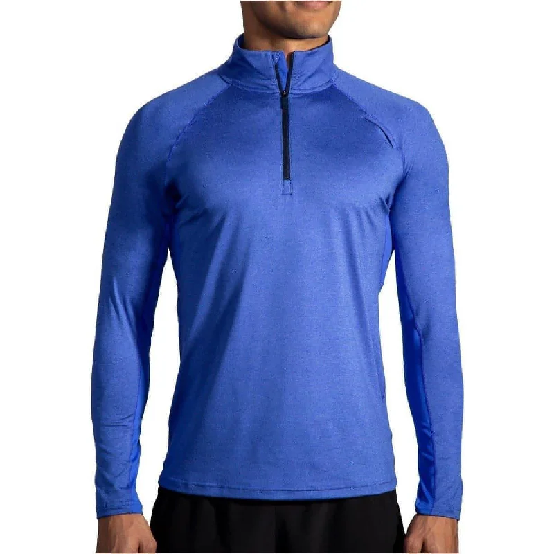 Men’s short-sleeve lark tops-Brooks Dash Half Zip Long Sleeve Mens Running Top - Blue