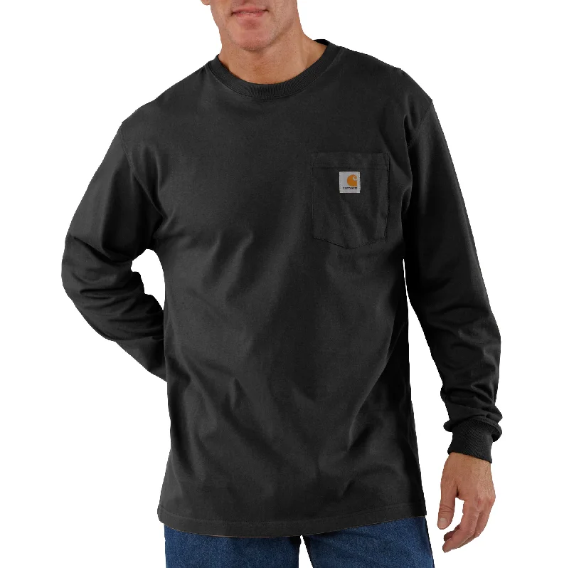 Men’s short-sleeve wren polos-'Carhartt' Men's Heavyweight Pocket T-Shirt - Black