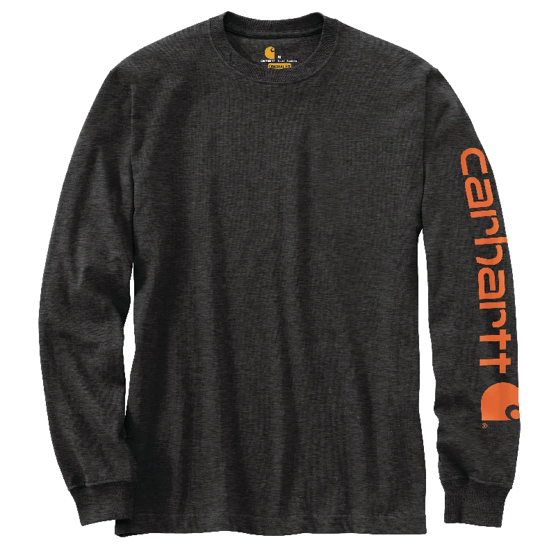 Men’s short-sleeve parch shirts-Carhartt Heavyweight Graphic Logo Long Sleeve - Mens