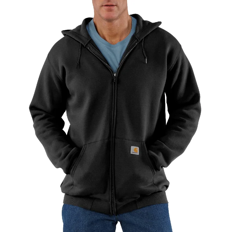 Men’s short-sleeve clad shirts-'Carhartt' Men's Loose Fit Midweight Full Zip Sweatshirt - Black