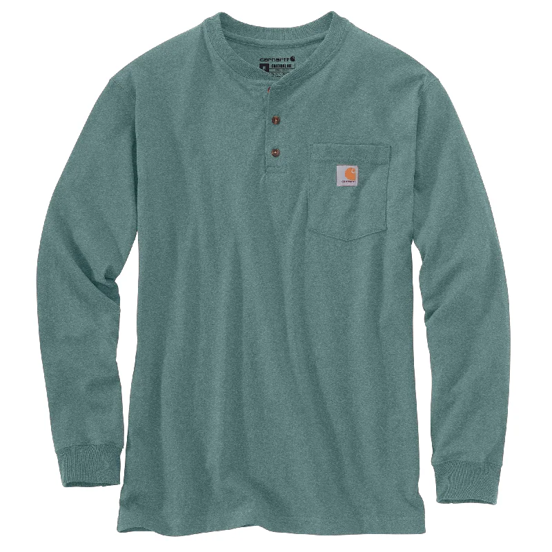 Men’s short-sleeve haven shirts-Carhartt Heavyweight Henley Pocket Long Sleeve - Tall - Mens