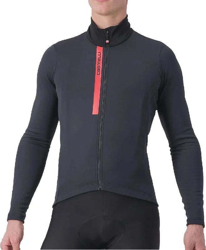 Men’s short-sleeve jet polos-Castelli Entrata Thermal Long Sleeve Mens Cycling Jersey - Black