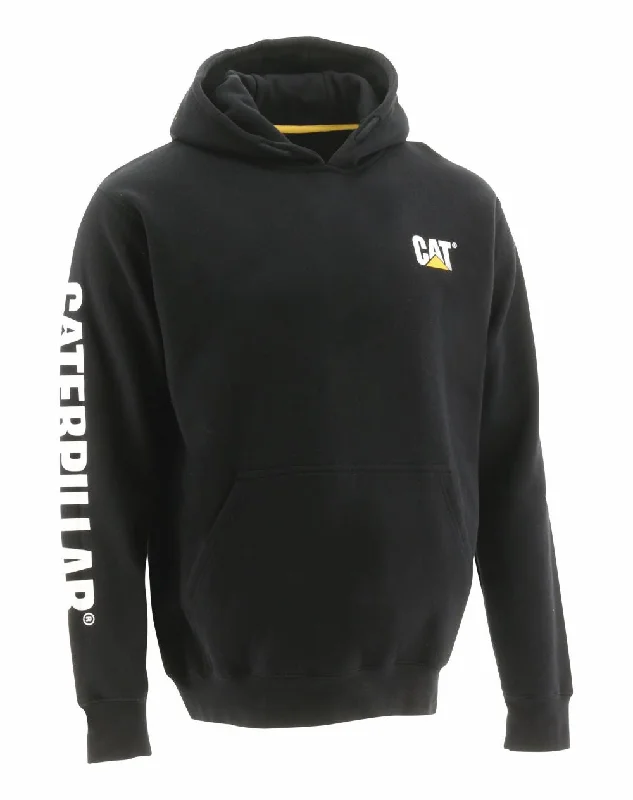 Men’s short-sleeve beryl polos-'Caterpillar' Men's Trademark Banner Hooded Sweatshirt - Black