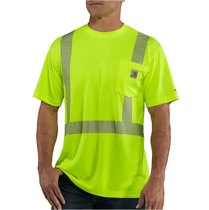 Men’s short-sleeve mote shirts-Class 3 High Visibility Force Short Sleeve T-Shirt - Brite Lime