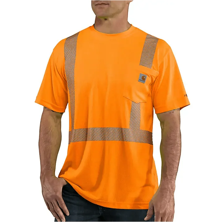 Men’s short-sleeve nix tops-Class 3 High Visibility Force Short Sleeve T-Shirt - Brite Orange