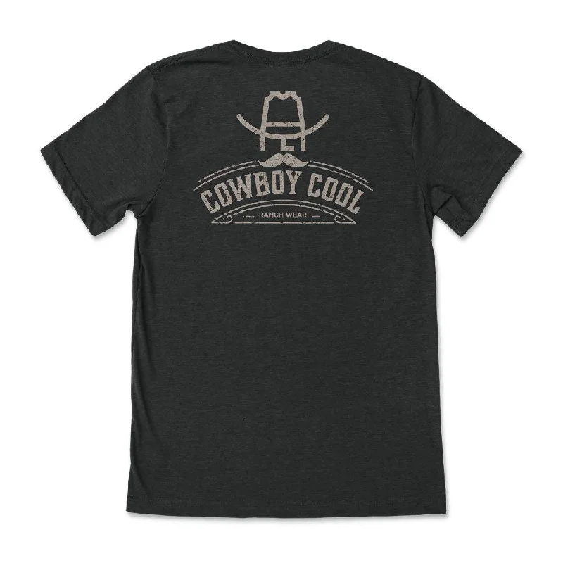 Men’s short-sleeve xylem shirts-'Cowboy Cool' Men's Hank Ranch Wear T-Shirt - Black Heather