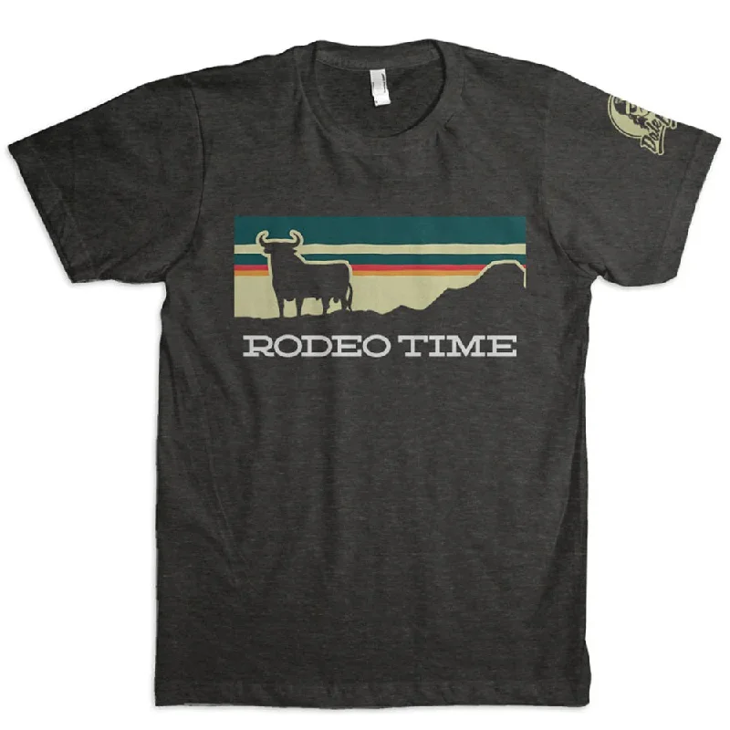 Men’s short-sleeve tawny shirts-'Dale Brisby' Men's Sunset Rodeo Time Tee - Black