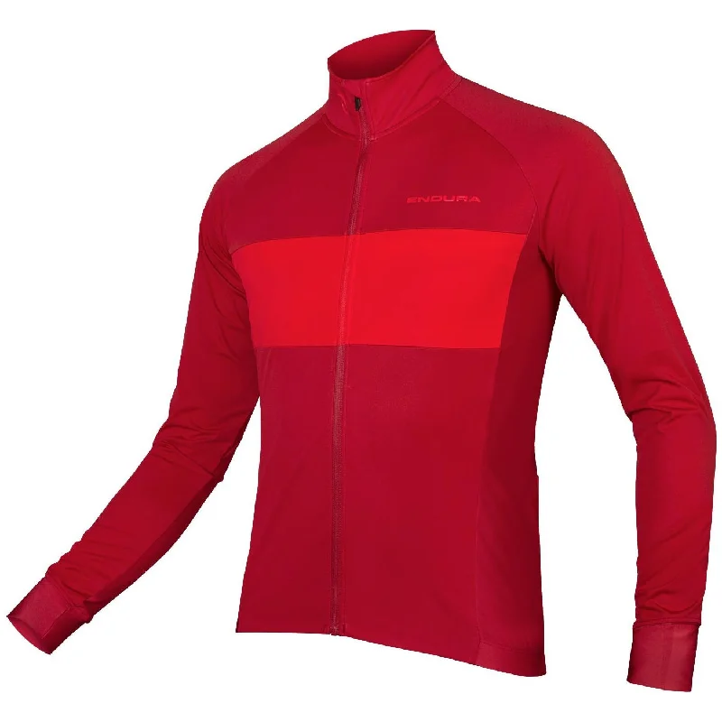 Men’s short-sleeve elm tops-Endura FS260-Pro Jetstream II Long Sleeve Mens Cycling Jersey - Red