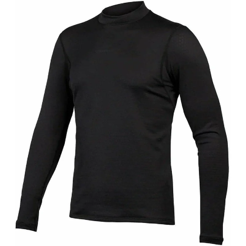 Men’s short-sleeve hued tops-Endura Transloft Long Sleeve Mens Cycling Base Layer - Black