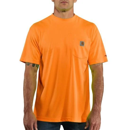 Men’s short-sleeve purl polos-Force Color Enhanced Short Sleeve T-Shirt (Brite Orange)