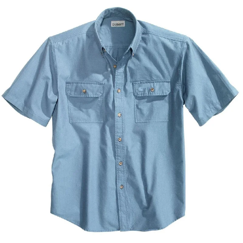 Men’s short-sleeve etch tees-Fort Solid Short Sleeve - Blue Chambray