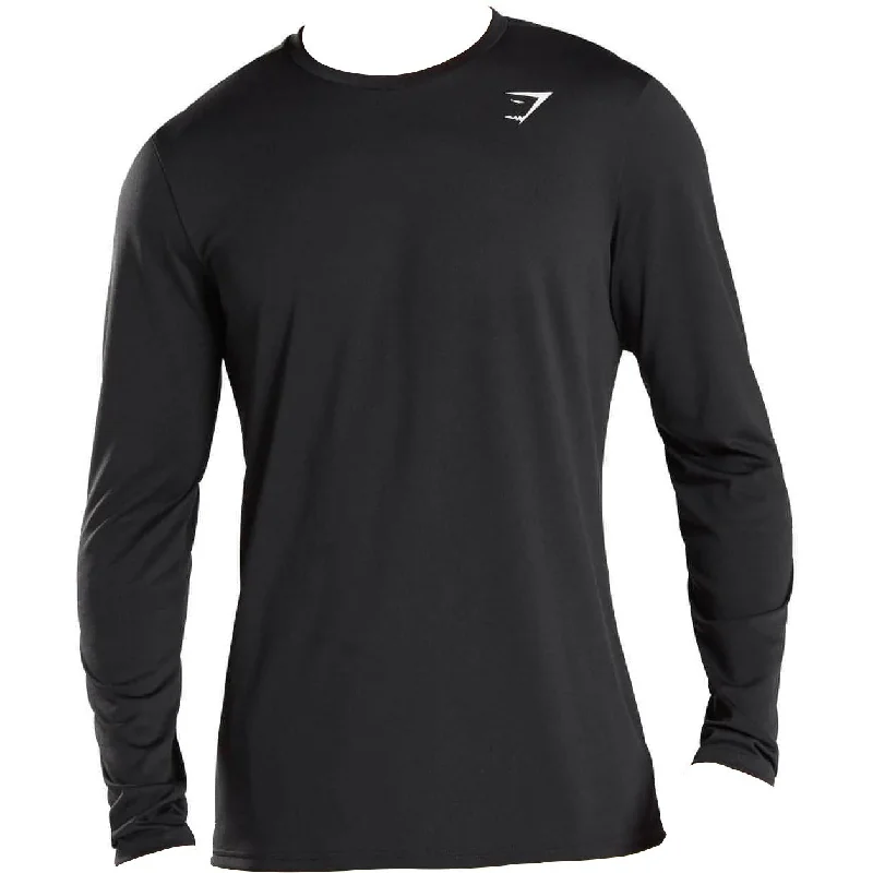 Men’s short-sleeve jasper tees-Gymshark Arrival Long Sleeve Mens Training Top - Black