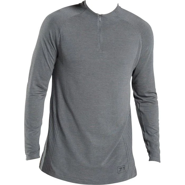 Men’s short-sleeve neap tees-Gymshark Retake Half Zip Long Sleeve Mens Training Top - Grey