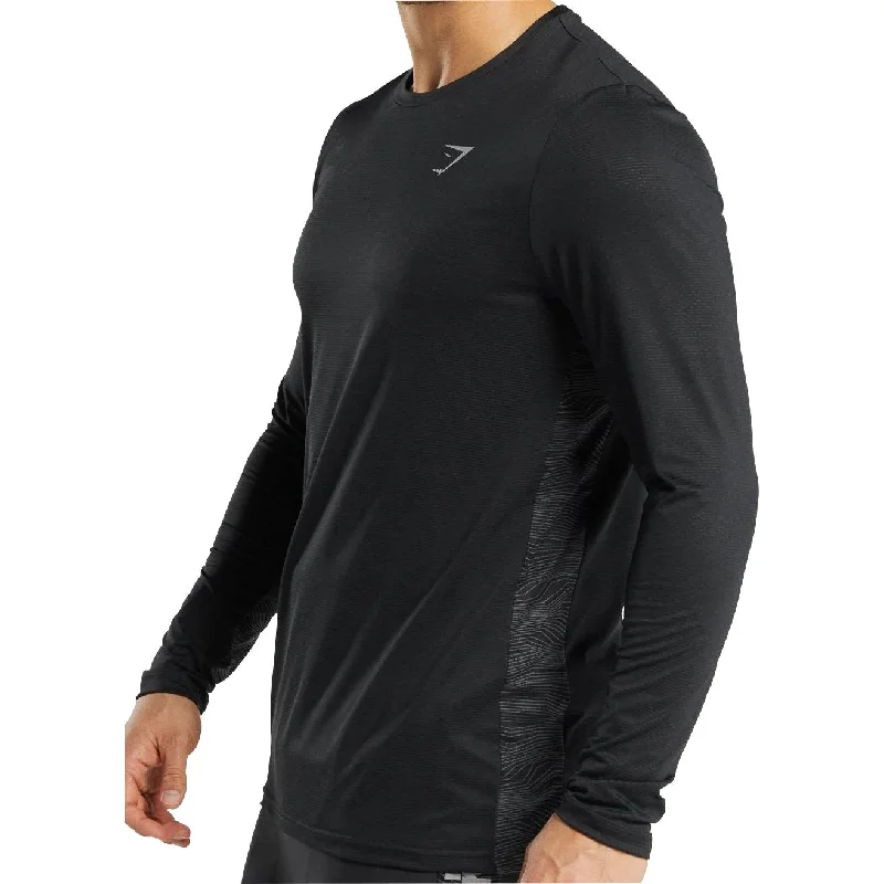 Men’s short-sleeve oust shirts-Gymshark Sport Long Sleeve Mens Training Top - Black