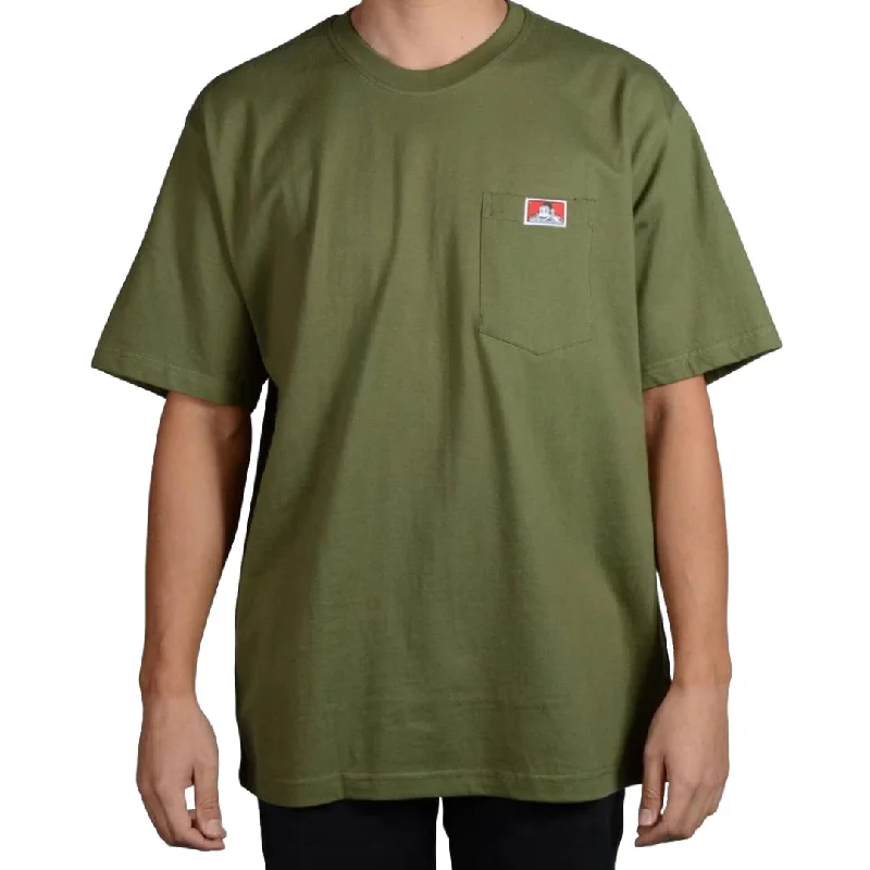 Men’s short-sleeve xeno polos-Heavy Duty Short Sleeve Pocket T-Shirt: Olive