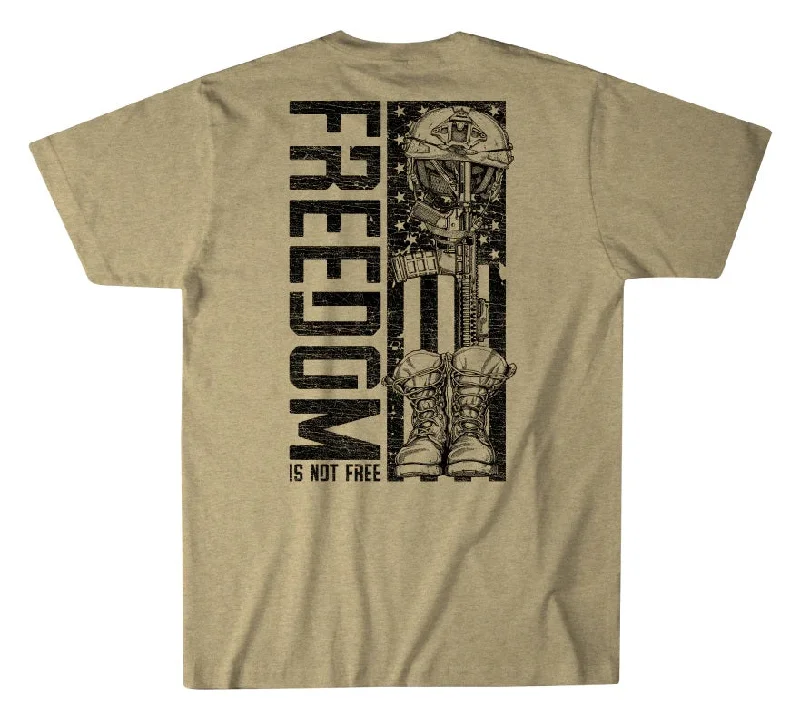 Men’s short-sleeve oriole polos-'Howitzer' Men's Free Short Sleeve Tee - Khaki Heather