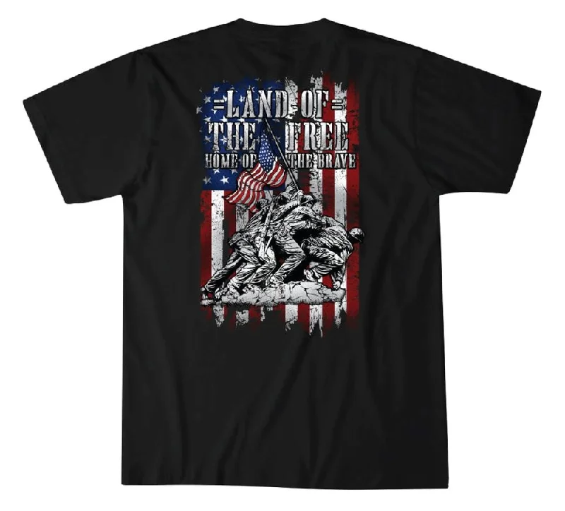 Men’s short-sleeve zephyr tees-'Howitzer' Men's "Land of" T-Shirt - Black