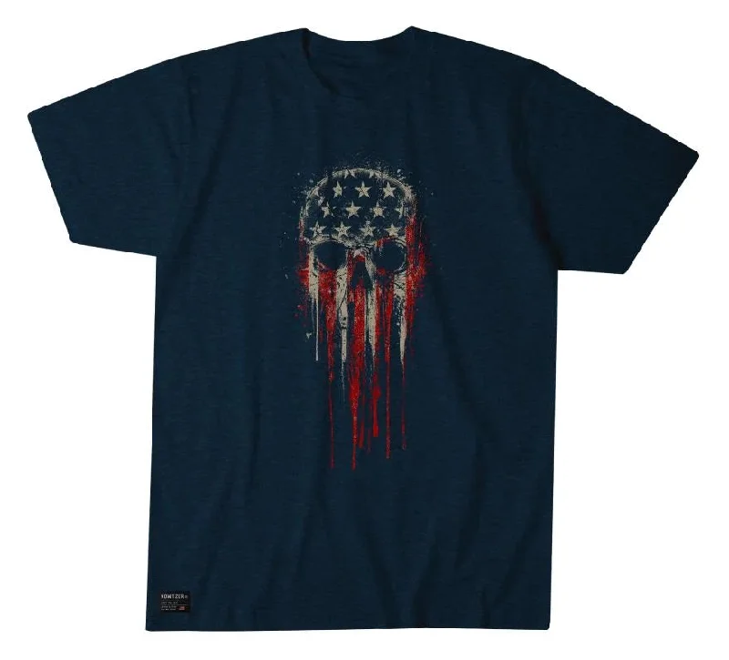 Men’s short-sleeve loam shirts-'Howitzer' Men's People Skull Short Sleeve Tee - Navy