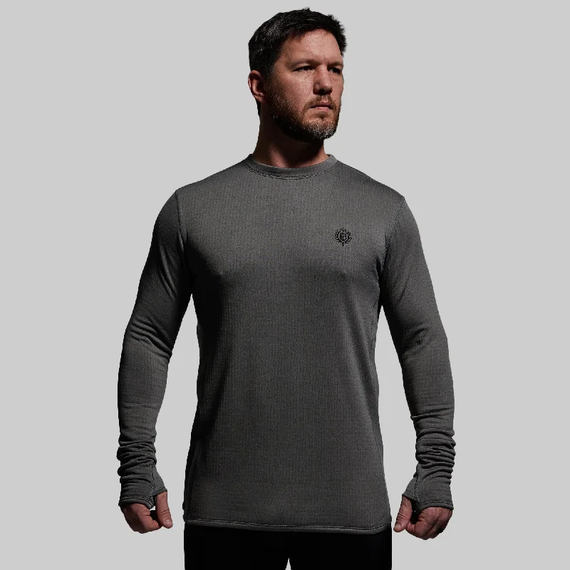 Men’s short-sleeve cairn tees-Men's Quiver Long Sleeve Crew (Wolf Grey)