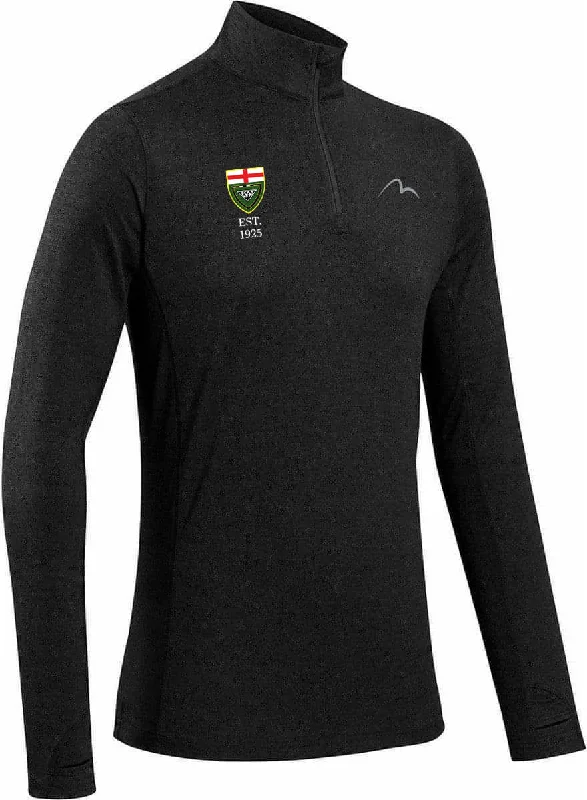 Men’s short-sleeve beryl polos-More Mile Core ESAA Half Zip Long Sleeve Mens Running Top - Black