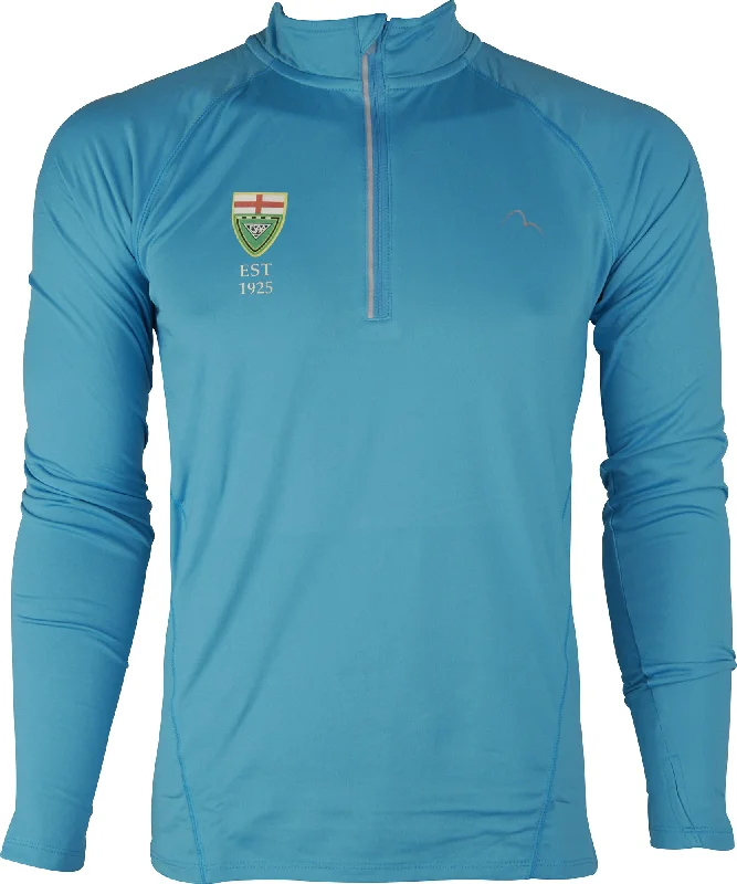 Men’s short-sleeve idle shirts-More Mile ESAA Half Zip Long Sleeve Mens Running Top - Blue