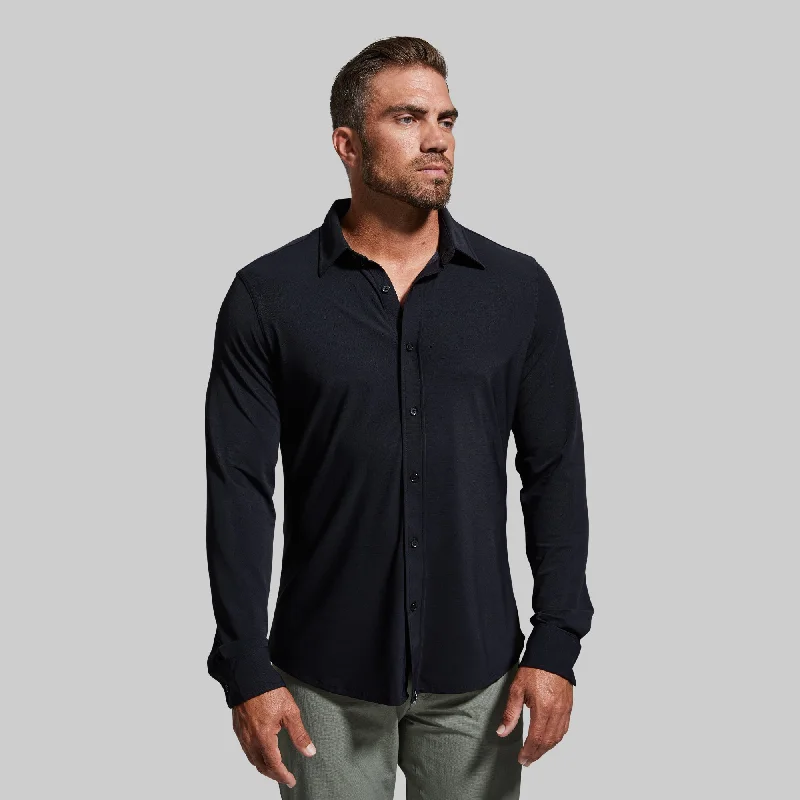 Men’s short-sleeve quill tops-Network Long Sleeve (Black)