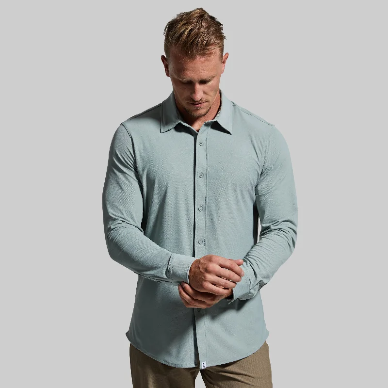 Men’s short-sleeve beryl polos-Network Long Sleeve (Sea Sage)