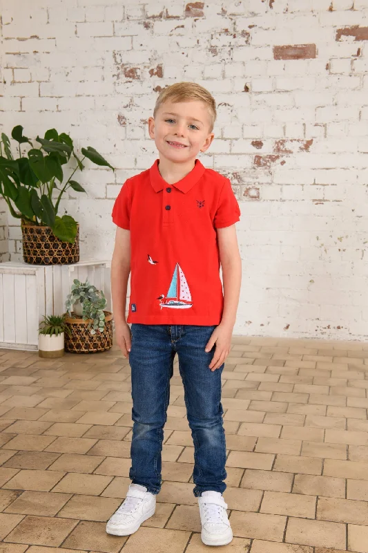 Men’s short-sleeve haven shirts-Pier Short Sleeve - Pillarbox and Boat