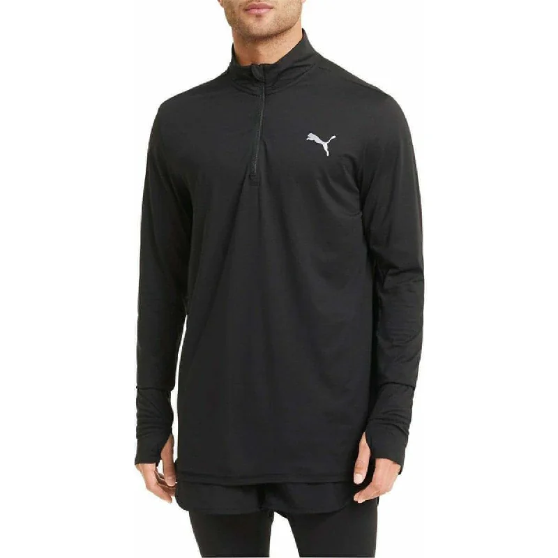 Men’s short-sleeve apex tees-Puma Favourite Half Zip Long Sleeve Mens Running Top - Black