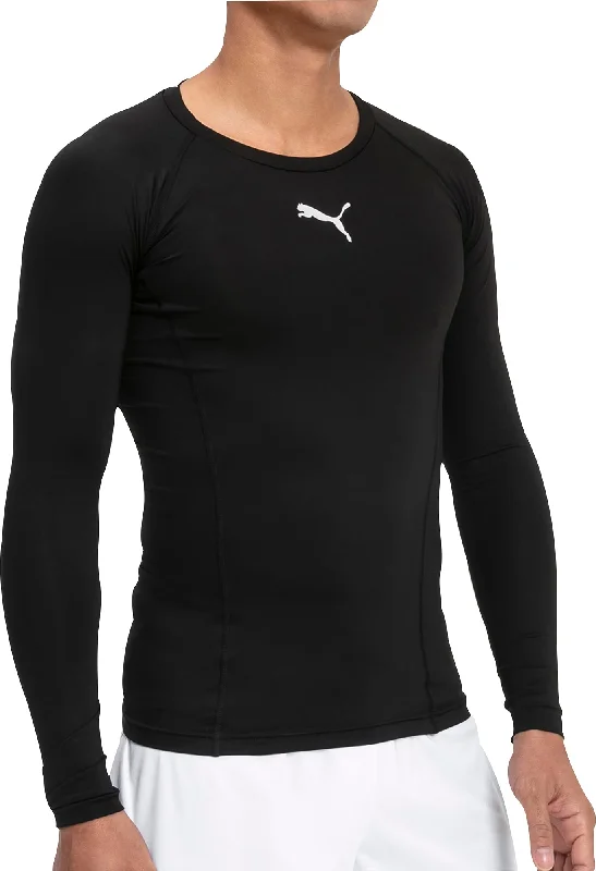 Men’s short-sleeve jet polos-Puma Liga Baselayer Long Sleeve Mens Training Top - Black