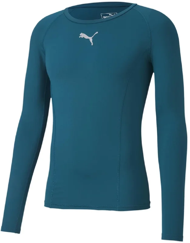 Men’s short-sleeve fawn polos-Puma Liga Baselayer Long Sleeve Mens Training Top - Green